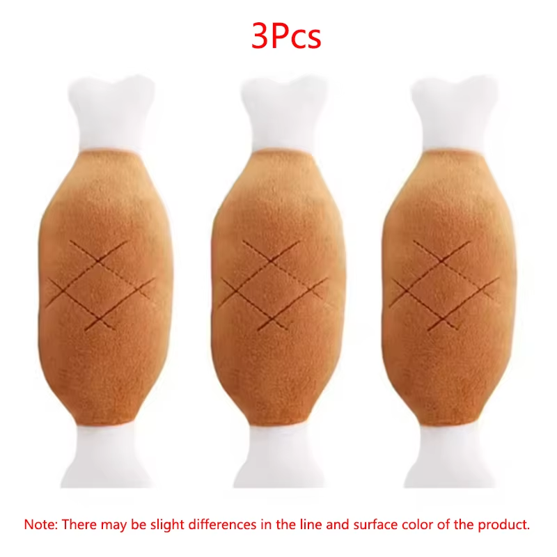 Interactive Plush Squeaky Dog Toy Chicken Legs Bone Shape Pet Dog Plush Toy for Small Medium Large Dogs and Cats