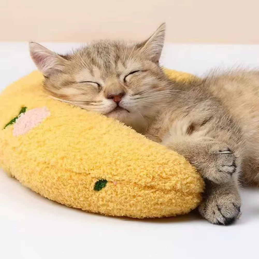 Fair Little Pillow for Cats Ultra Soft Fluffy Pet Calming Toy Half Donut Cuddler Joint Relief Sleeping Improve Machine Washable