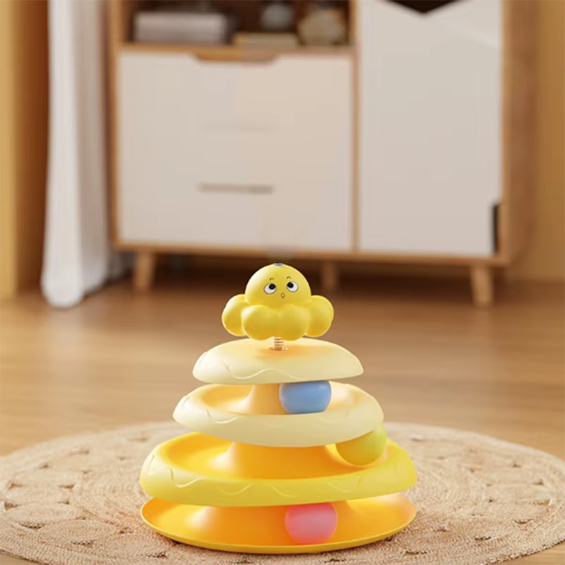 Pet Three-layer ball cat Turntable Octopus-shaped teasing cat stick to relieve boredom toys Fun Puzzle Game pet supplies