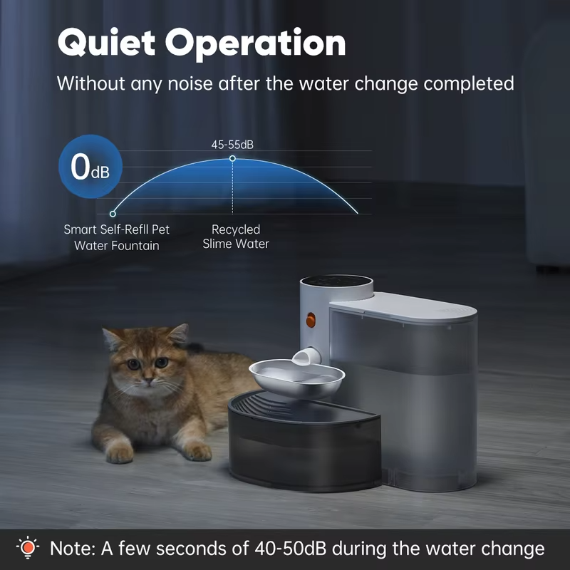 Stainless Steel Bowl Pet Intelligent Pouring Water Dispenser Automatically Purifies The Wireless Drinking Bowl For Dogs
