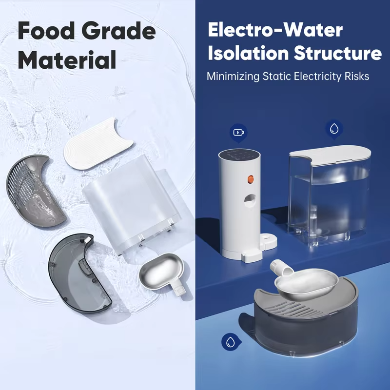 Stainless Steel Bowl Pet Intelligent Pouring Water Dispenser Automatically Purifies The Wireless Drinking Bowl For Dogs