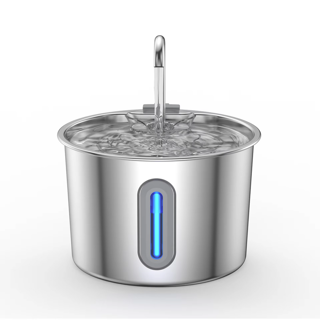2.2L/3.2L Stainless Steel Pet Water Fountain For Dog Cat Water Dispenser Auto Drinking Fountain with Quiet Pump Cat Water Bowl