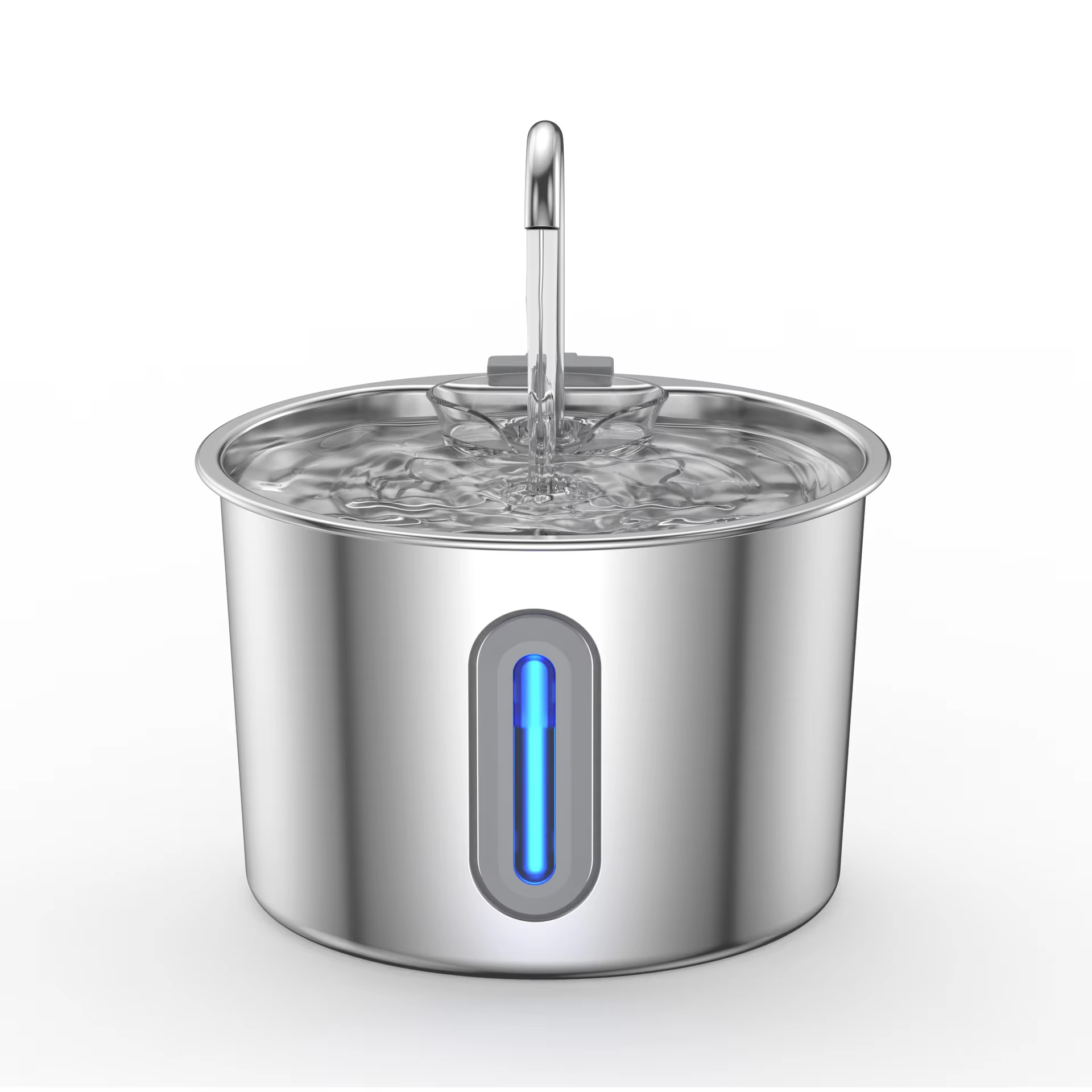 2.2L/3.2L Stainless Steel Pet Water Fountain For Dog Cat Water Dispenser Auto Drinking Fountain with Quiet Pump Cat Water Bowl