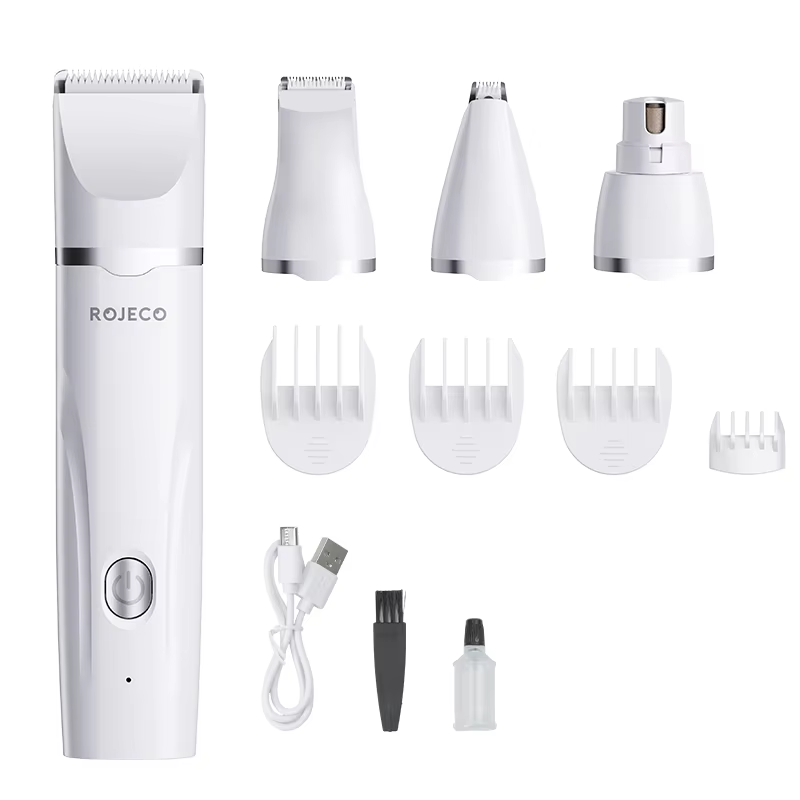 ROJECO Electric Pet Trimmer 4 in 1 Professional Grooming Kit For Dog Cat Hair Multifunctional Dog Trimmer Haircut Shaver Clipper