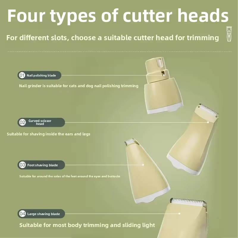 Pet Grooming Clipper-Quiet Electric Hair Trimmer for Cats&Dogs,Multi-Functional Shaver for Full Body, Paws, and Sensitive Areas