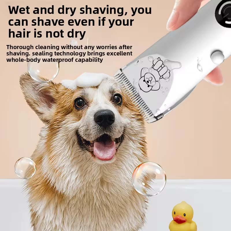Pet Hair Clipper with LED Digital Display, Cat Paw Shaver  Professional Pet Grooming Trimmer Low Noise Dog Shaver Washable Blade
