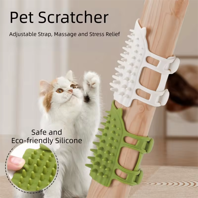 Silicone Cat Hair Removal Comb Self Cleaning Gentle Wall Corner Scratcher Easy Clean Grooming Tool Cat Massage Comb Home Use