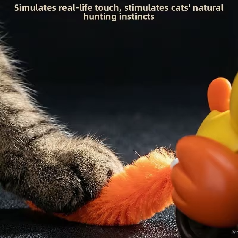 Creative Wind Up Bird Shape Interactive Cat Tail Pull Play Bird Cat Teaser Sounding Bite-Resistant Cat Exercise Indoor Fun